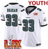 Youth Philadelphia Eagles #33 Cooper DeJean White 2025 Super Bowl LIX Patch New F.U.S.E. Vapor Untouchable Limited Stitched Jersey,baseball caps,new era cap wholesale,wholesale hats